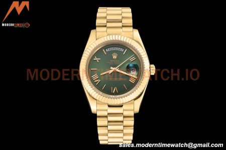 Rolex - DayDate 228238 40mm Flt/Pres YG/YG Grn/Rmn GDF MY8215
