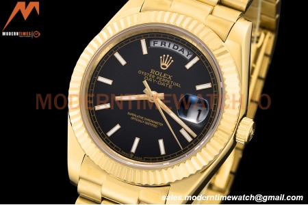 Rolex - DayDate 228238 40mm Flt/Pres YG/YG Black/Rmn GDF MY8215