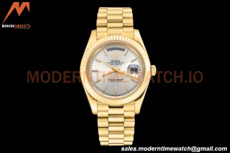 Rolex - DayDate 228238 40mm Flt/Pres YG/YG Silv/Stk GDF MY8215