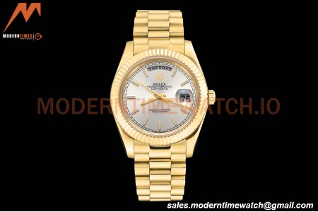 Rolex - DayDate 228238 40mm Flt/Pres YG/YG Silv/Stk GDF MY8215