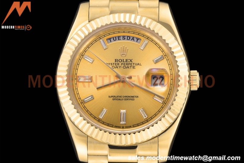 Rolex - DayDate 228238 40mm Flt/Pres YG/YG Gold/Dia GDF MY8215