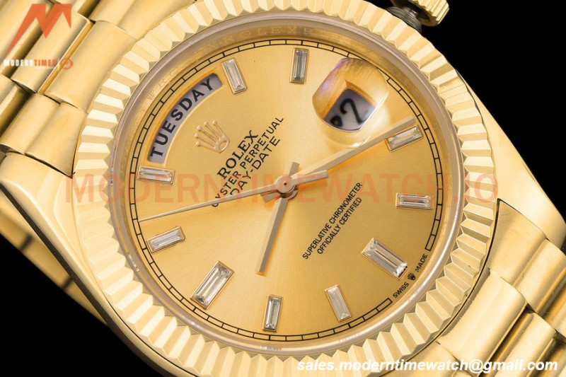 Rolex - DayDate 228238 40mm Flt/Pres YG/YG Gold/Dia GDF MY8215