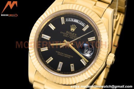 Rolex - DayDate 228238 40mm Flt/Pres YG/YG Black/Dia GDF MY8215