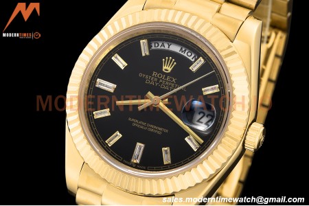 Rolex - DayDate 228238 40mm Flt/Pres YG/YG Black/Dia GDF MY8215