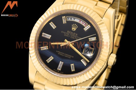 Rolex - DayDate 228238 40mm Flt/Pres YG/YG All Black/Dia GDF MY8215