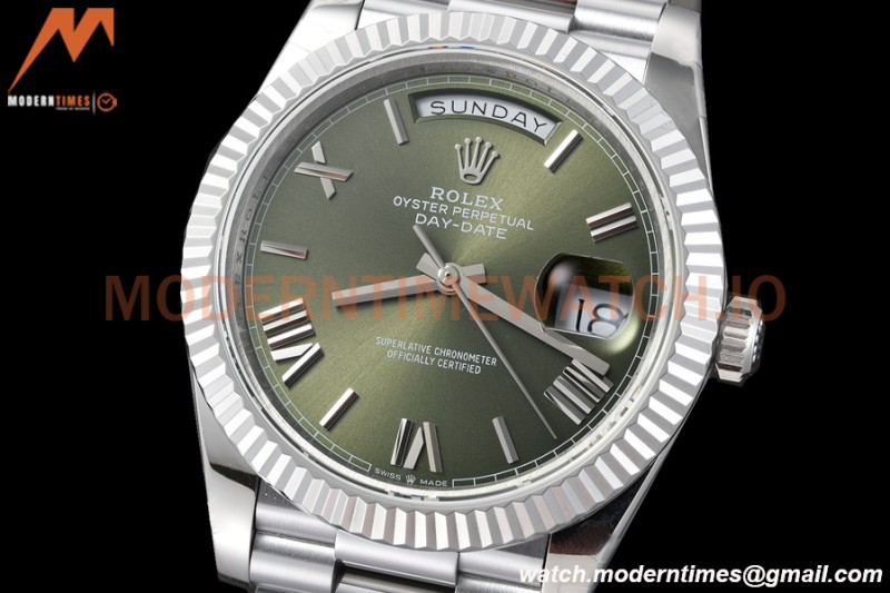 Rolex - DayDate 40mm 228236 Flt Pres SS/SS Grn/Rmn GMF A2836
