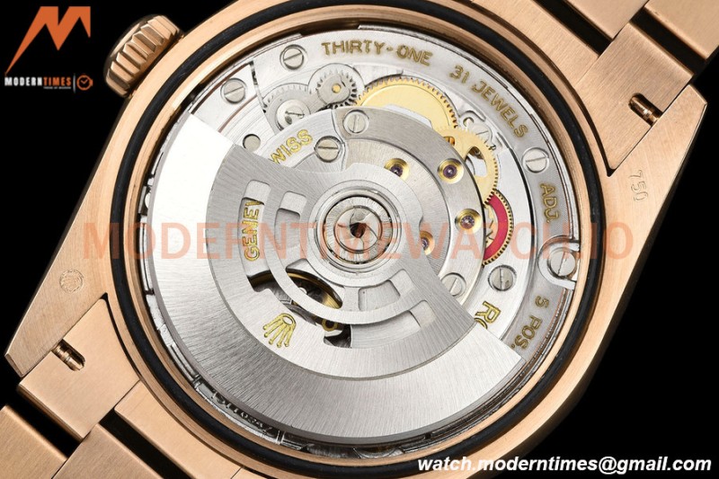Rolex - DayDate 36mm 128235 Flt Pres RG/RG Brn/Dia V5 QF VR3255