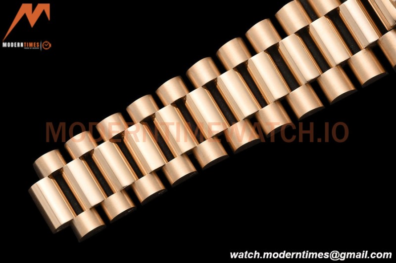 Rolex - DayDate 36mm 128235 Flt Pres RG/RG Brn/Dia V5 QF VR3255