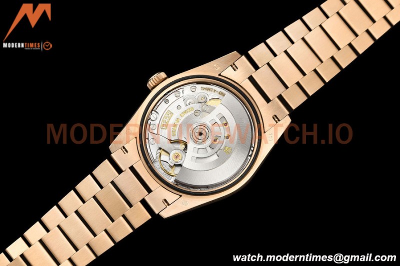 Rolex - DayDate 36mm 128235 Flt Pres RG/RG Silv/Dia V5 QF VR3255