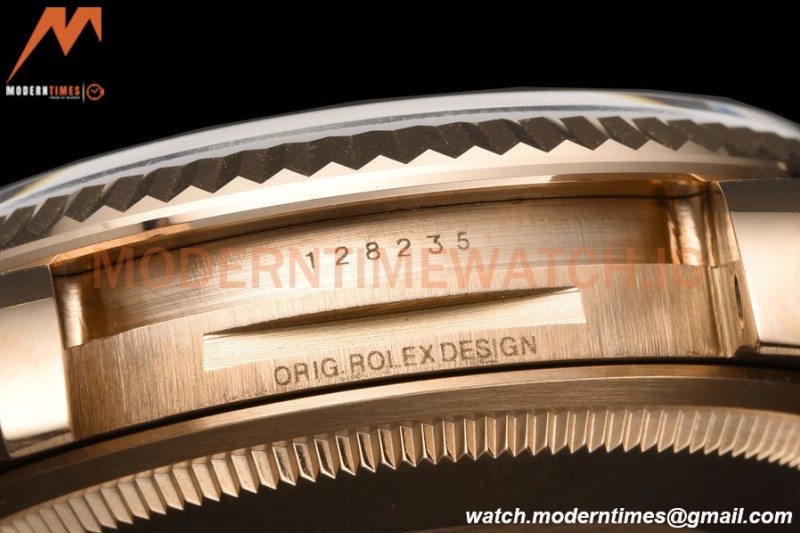 Rolex - DayDate 36mm 128235 Flt Pres RG/RG Silv/Dia V5 QF VR3255