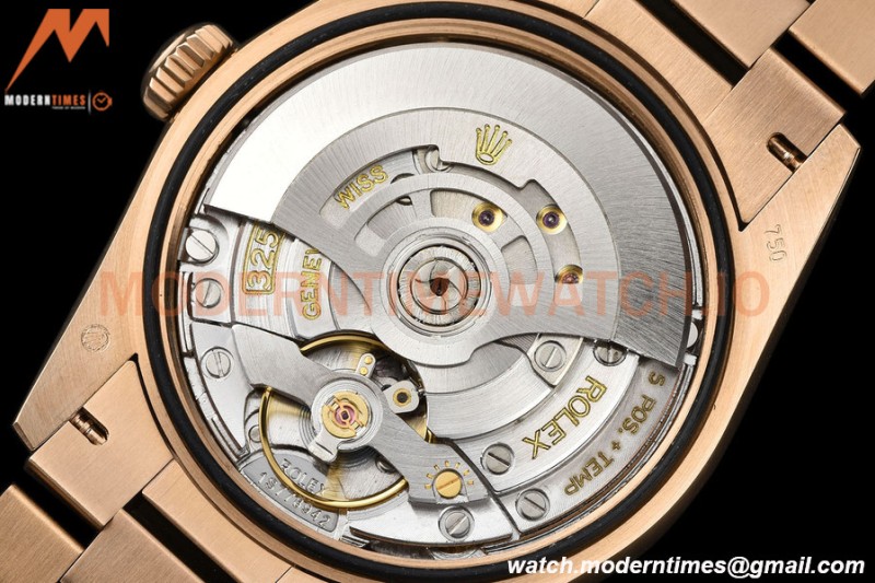 Rolex - DayDate 36mm 128235 Flt Pres RG/RG Brn/Rmn V5 QF VR3255
