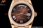 Rolex - DayDate 36mm 128235 Flt Pres RG/RG Brn/Rmn V5 QF VR3255