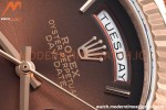 Rolex - DayDate 36mm 128235 Flt Pres RG/RG Brn/Rmn V5 QF VR3255