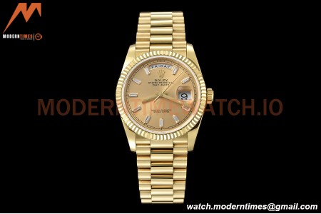 Rolex - DayDate 36mm 128238 Flt Pres YG/YG Gold/Dia V5 QF VR3255