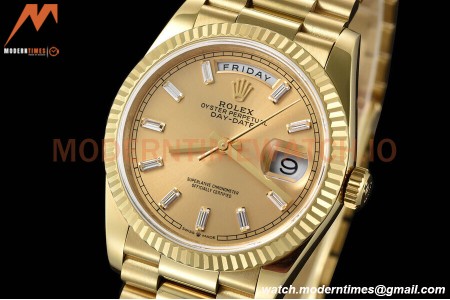 Rolex - DayDate 36mm 128238 Flt Pres YG/YG Gold/Dia V5 QF VR3255