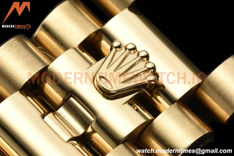 Rolex - DayDate 36mm 128238 Flt Pres YG/YG Grn/Dia V5 QF VR3255