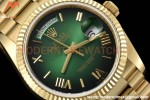 Rolex - DayDate 36mm 128238 Flt Pres YG/YG Grn/Rmn V5 QF VR3255