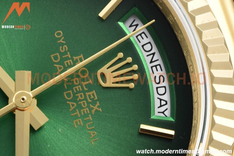 Rolex - DayDate 36mm 128238 Flt Pres YG/YG Grn/Rmn V5 QF VR3255