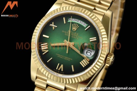 Rolex - DayDate 36mm 128238 Flt Pres YG/YG Grn/Rmn V5 QF VR3255