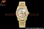 Rolex - DayDate 36mm 128238 Flt Pres YG/YG Wht/Rmn V5 QF VR3255