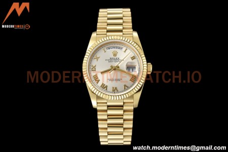 Rolex - DayDate 36mm 128238 Flt Pres YG/YG Wht/Rmn V5 QF VR3255