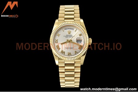 Rolex - DayDate 36mm 128238 Flt Pres YG/YG Wht/Rmn V5 QF VR3255