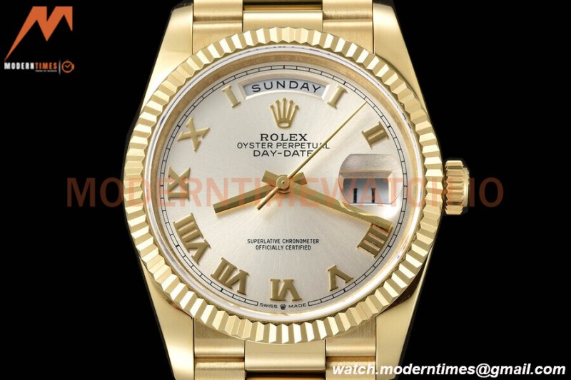 Rolex - DayDate 36mm 128238 Flt Pres YG/YG Wht/Rmn V5 QF VR3255