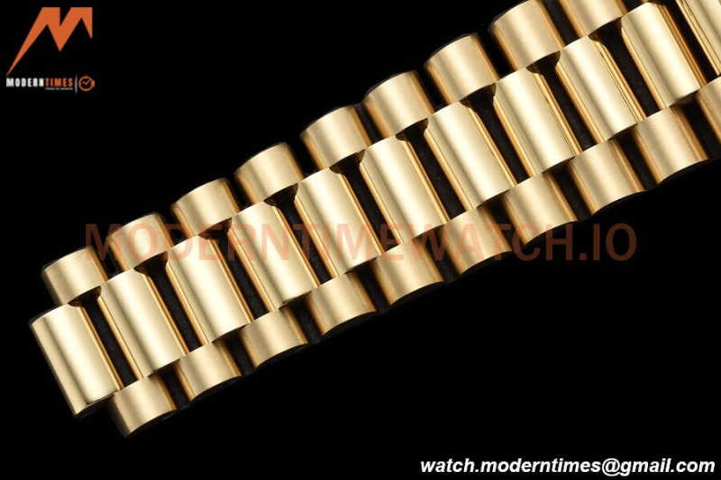 Rolex - DayDate 36mm 128238 Flt Pres YG/YG Green/Dia V5 QF VR3255