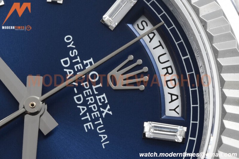 Rolex - DayDate 36mm 128239 Flt Pres SS/SS Blue/Dia V5 QF VR3255