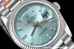Rolex - DayDate 36mm 128236 Flt Pres SS/SS I-Blue/Dia V5 QF VR3255