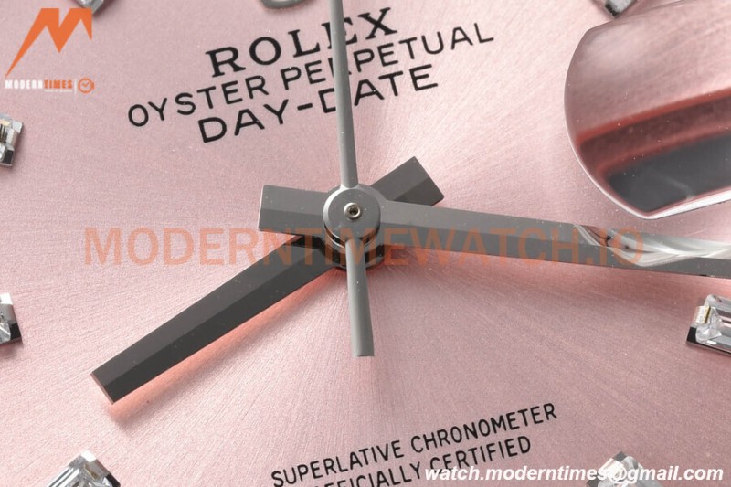 Rolex - DayDate 36mm 128239 Flt Pres SS/SS Pink/Dia V5 QF VR3255