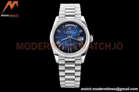 Rolex - DayDate 36mm 128239 Flt Pres SS/SS G-Blue/Rmn V5 QF VR3255
