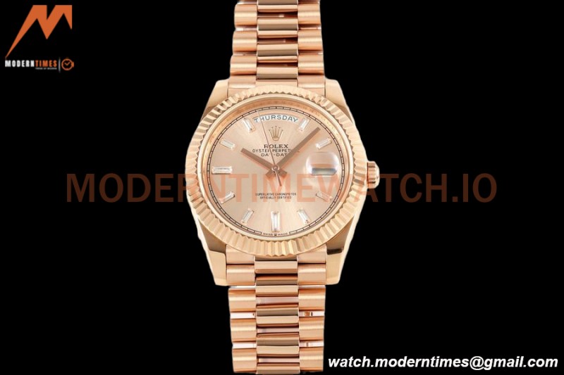 Rolex - DayDate 228235 Gain Weight 40mm Flt Pres RG/RG Champ/Dia KF VR3255