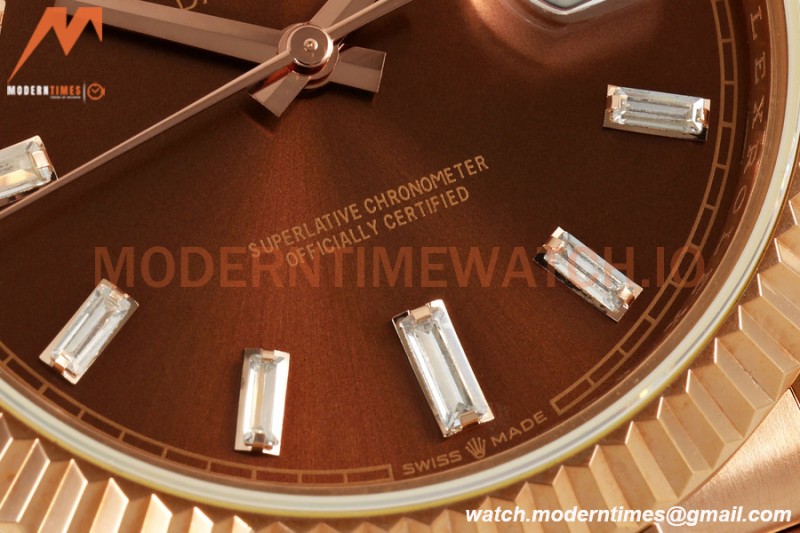 Rolex - DayDate 228235 Gain Weight 40mm Flt Pres RG/RG Brown/Dia KF VR3255