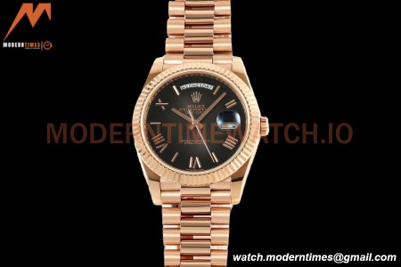 Rolex - DayDate 228235 Gain Weight 40mm Flt Pres RG/RG Black/Rmn KF VR3255