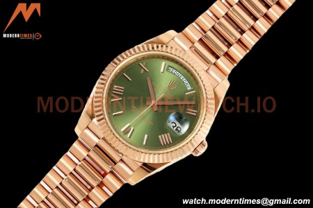 Rolex - DayDate 228235 Gain Weight 40mm Flt Pres RG/RG Green/Rmn KF VR3255