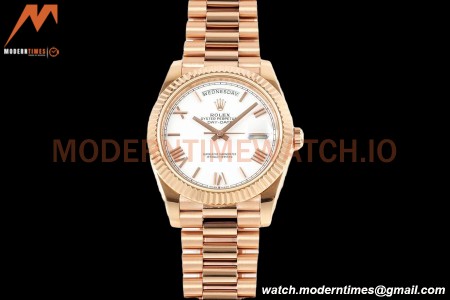Rolex - DayDate 228235 Gain Weight 40mm Flt Pres RG/RG Wht/Rmn KF VR3255