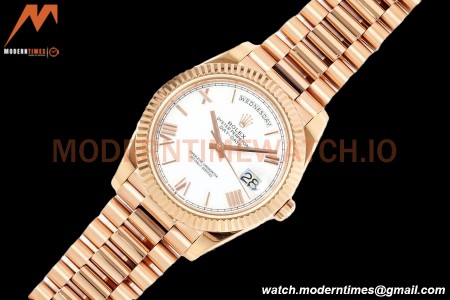 Rolex - DayDate 228235 Gain Weight 40mm Flt Pres RG/RG Wht/Rmn KF VR3255