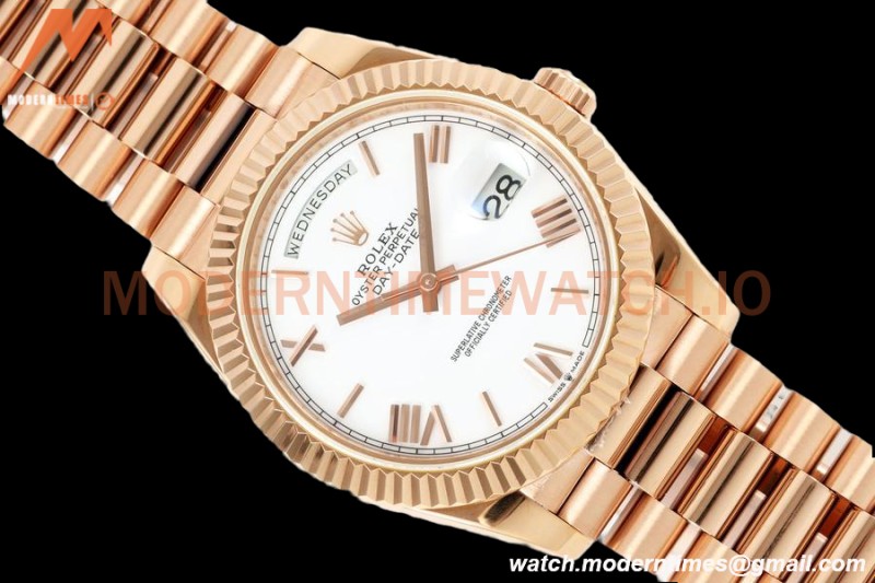 Rolex - DayDate 228235 Gain Weight 40mm Flt Pres RG/RG Wht/Rmn KF VR3255
