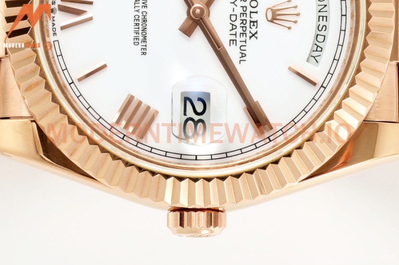 Rolex - DayDate 228235 Gain Weight 40mm Flt Pres RG/RG Wht/Rmn KF VR3255