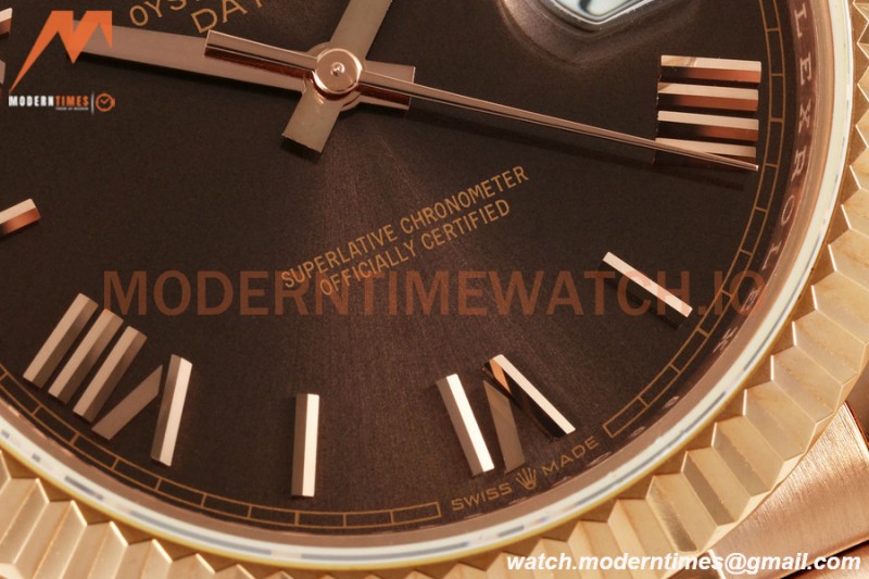 Rolex - DayDate 228235 Gain Weight 40mm Flt Pres RG/RG Brn/Rmn KF VR3255