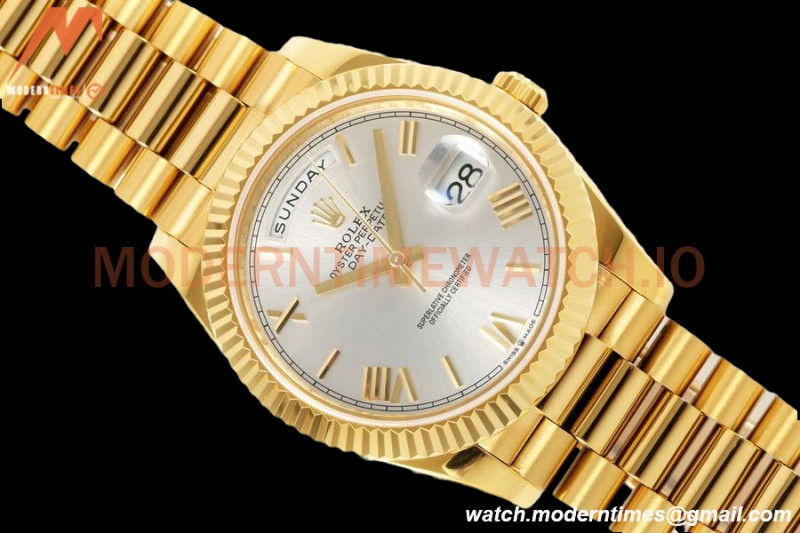 Rolex - DayDate 228238 Gain Weight 40mm Flt Pres YG/YG Silv/Rmn KF VR3255