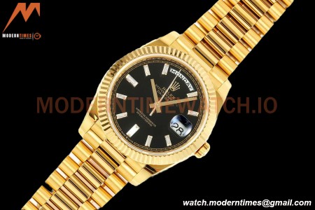 Rolex - DayDate 228238 Gain Weight 40mm Flt Pres YG/YG Blk/Dia KF VR3255