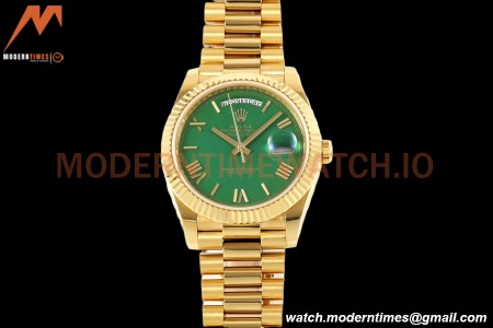 Rolex - DayDate 228238 Gain Weight 40mm Flt Pres YG/YG Green/Rmn KF VR3255