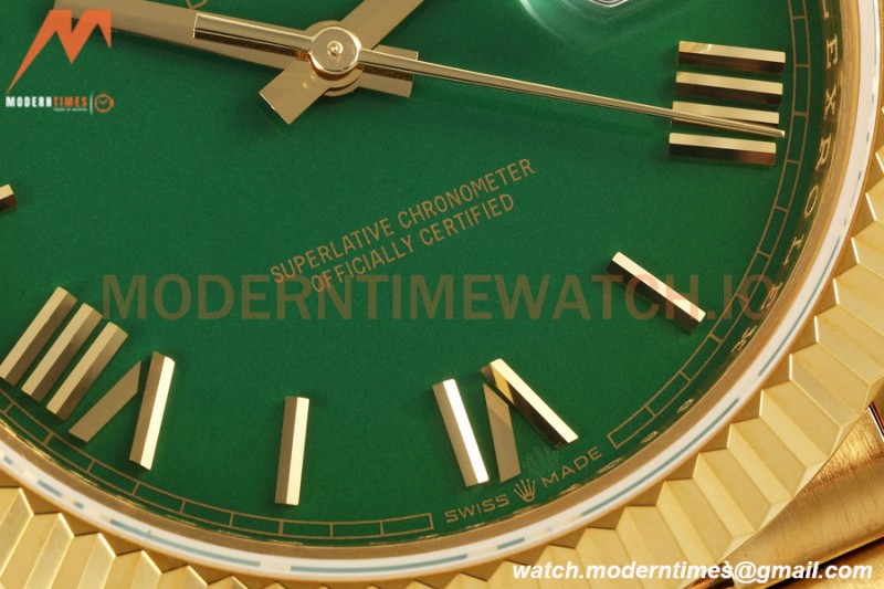 Rolex - DayDate 228238 Gain Weight 40mm Flt Pres YG/YG Green/Rmn KF VR3255