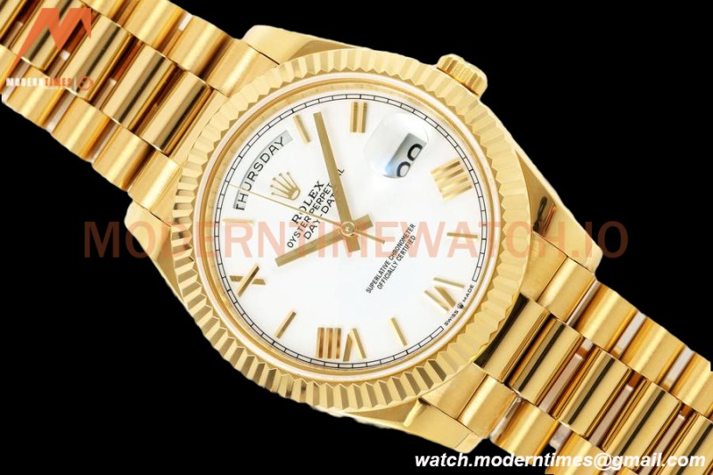 Rolex - DayDate 228238 Gain Weight 40mm Flt Pres YG/YG Wht/Rmn KF VR3255