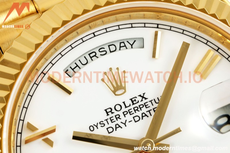 Rolex - DayDate 228238 Gain Weight 40mm Flt Pres YG/YG Wht/Rmn KF VR3255