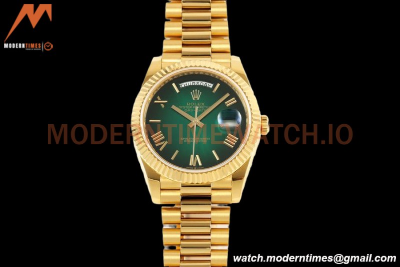 Rolex - DayDate 228238 Gain Weight 40mm Flt Pres YG/YG Grn Ombre/Rmn KF VR3255