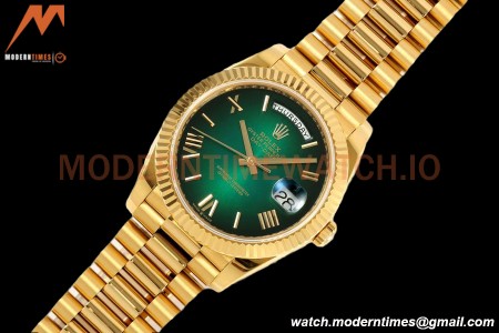 Rolex - DayDate 228238 Gain Weight 40mm Flt Pres YG/YG Grn Ombre/Rmn KF VR3255