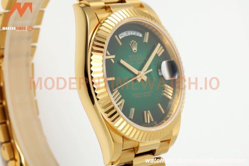 Rolex - DayDate 228238 Gain Weight 40mm Flt Pres YG/YG Grn Ombre/Rmn KF VR3255